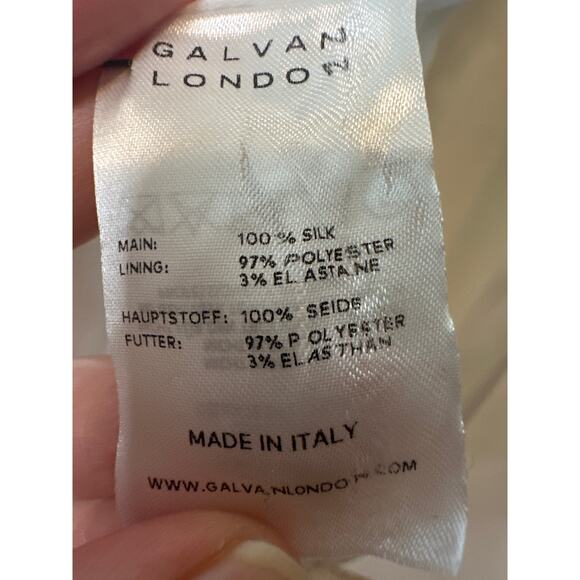 Galvan London NWT Ivory Silk Valencia Cold Shoulder Midi Dress Size 8 - Picture 14 of 15